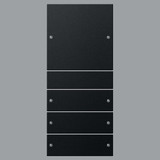 Gira 2184005 Wippenset 4-fach (1+3) System 55 Schwarz m(lack.)