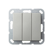 Gira 2832600 Wippschalter BS 3-fach Aus-Wechselschalter System 55 Edelstahl(lack.)