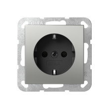 Gira 4180600 SCHUKO-Steckdose Schraubklemmen System 55 Edelstahl