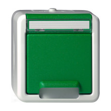 Gira 4440307 SCHUKO-Steckdose KD + Beschriftungsfeld WG AP Grün