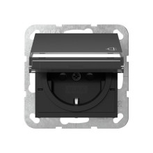 Gira 4557005 SCHUKO-Steckdose KD Beschriftungsfeld + SP System 55 Schwarz m