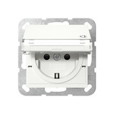 Gira 455727 SCHUKO-Steckdose KD Beschriftungsfeld + SP System 55 Reinweiß m
