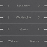 Gira 5034928 Wippenset 4-fach individuell Tastsensensor 4.95 Alum.Anthrazit(lack.)
