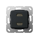 Gira 567210 HDMI 2-fach K-poligeitsche Einsatz Schwarz m