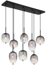 Globo Attila E14 Hängeleuchte 8-fach 40W Schwarz Matt, Metall 120cm 15215-8