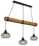 Globo Pendelleuchte Caldwell 3-flammig E27 Schwarz matt Metall Metallstäbe 150x100cm