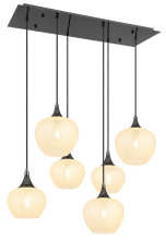 Globo Maxy E27 Hängeleuchte 6-fach 40W Schwarz-Chrom, Metall 120cm 15548-6HK