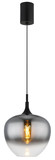Globo Pendelleuchte Maxy E27 Schwarz matt rauchfarben Metall Glas Ø29cm
