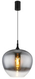 Globo Pendelleuchte Maxy E27 Schwarz matt rauchfarben Metall Glas Ø40cm