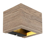 Globo LED Wandleuchte Alina 8W warmweiss Holzoptik dunkel MDF 13x10cm