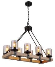 Globo Lila E27 Hängeleuchte 8-fach 60W Schwarz Matt, Metall Ø12cm 15555-8H