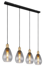 Globo Fanni E27 Hängeleuchte 4-fach 40W Schwarz Matt, Metall Ø15cm 15563-4H