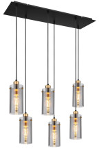 Globo Fanni E27 Hängeleuchte 6-fach 40W Schwarz Matt, Metall Ø10cm 15564-6H