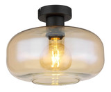 Globo Deckenleuchte Giuseppe E27 Schwarz matt amber Metall Glas Ø28cm