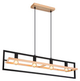 Globo Erica E27 Hängeleuchte 4-fach 40W Dunkelbraun, Holz 150cm 15575-4H