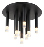 Globo Deckenleuchte Ryan 9-flammig G9 Schwarz matt Metall Ø34cm