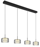 Globo LED Pendelleuchte Fogsy 32W neutralweiss Schwarz matt rauchfarben Metall Glas 150x105cm