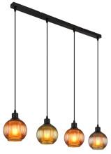 Globo Zumba E27 Hängeleuchte 4-fach 25W Schwarz Matt, Metall Ø15cm 15638-4