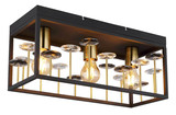 Globo Deckenleuchte Lisbon 3-flammig E27 Schwarz matt goldfarben matt Metall 45x20cm