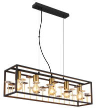Globo Lisbon E27 Hängeleuchte 5-fach 40W Schwarz Matt, Metall 120cm 15644H1