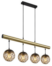 Globo Fitz E27 Hängeleuchte 4-fach 9W Schwarz Matt, Metall Ø15cm 15659-4H