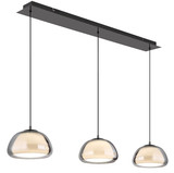 Globo LED Pendelleuchte Avila 35W dimmbar Fernbedienung CCT warm-/tageslichtweiss Schwarz-chrom rauchfarben Metall Glas 150x117cm