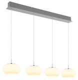Globo LED Pendelleuchte Quintara 24W warmweiss Nickel matt Metall Glas 150x110cm