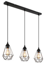 Globo Zachary E27 Hängeleuchte 3-fach 60W Schwarz Matt, Metall Ø17cm 15745-3H