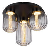 Globo Fluoro LED Deckenleuchte 23W Warmweiß Schwarz Matt, Metall 34cm 15746-3D