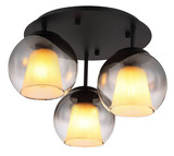 Globo Barry E27 Deckenleuchte 3-fach 40W Schwarz Matt, Metall Ø18cm 15749-3D