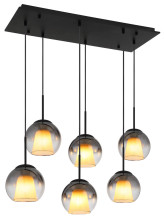 Globo Barry E27 Hängeleuchte 6-fach 40W Schwarz Matt, Metall Ø18cm 15749-6H