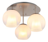 Globo Barry E27 Deckenleuchte 3-fach 40W Nickel Matt, Metall Ø18cm 15749N-3D