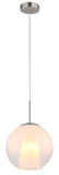 Globo Pendelleuchte Barry E27 Nickel matt opal Metall Glaskugel Ø25cm