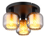 Globo Xia E27 Deckenleuchte 3-fach 25W Schwarz Matt, Metall Ø14cm 15754-3D