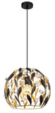 Globo Pendelleuchte Mika E27 Schwarz matt goldfarben Metall Ø40cm