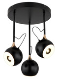 Globo LED Deckenleuchte Donovan 30W warmweiss Schwarz matt goldfarben Metall Ø32,5cm