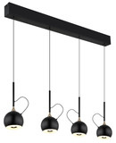 Globo LED Pendelleuchte Donovan 40W warmweiss Schwarz matt goldfarben Metall 150x93cm