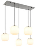Globo Pendelleuchte Kladora 5-flammig E27 Nickel matt Metall Glas 130x106cm