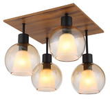 Globo Barry I E27 Deckenleuchte 4-fach 40W Schwarz Matt, Metall Ø18cm 15773-4D