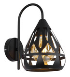 Globo Hassan E27 Wandleuchte 40W Schwarz Matt, Metall Ø17cm 15889W