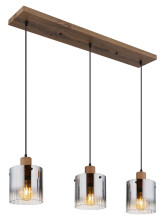 Globo Underwood E27 Hängeleuchte 3-fach 60W Holzoptik Dunkel, Mdf Ø18cm 15915-3H