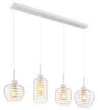 Globo Pendelleuchte Nesa 4-flammig E27 Weiß matt Metall 120x90cm