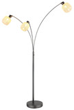 Globo Stehleuchte Brokana 3-flammig E14 Schwarz-chrom matt Metall Glas 200,5cm