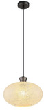 Globo Pendelleuchte Brokana E27 Schwarz-chrom matt Metall Glas Ø30cm