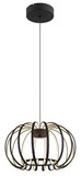 Globo LED Pendelleuchte Ribbon 40W warmweiss Schwarz matt Metall Aluminiumstäbe Ø40cm