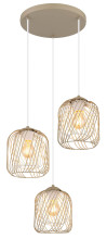 Globo Dichti E27 Hängeleuchte 3-fach 40W Sandfarben Matt, Metall Ø18cm 15965-3HR