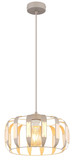 Globo Pendelleuchte Arlen E27 Weiß matt sandfarben matt Metall Metallstäbe Ø35cm