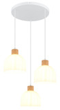 Globo Pendelleuchte Swanson 3-flammig E27 Weiß matt Metall Glas Ø51cm
