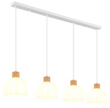 Globo Pendelleuchte Swanson 4-flammig E27 Weiß matt Metall Glas 120x113cm