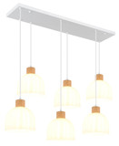 Globo Pendelleuchte Swanson 6-flammig E27 Weiß matt Metall Glas 120x105cm